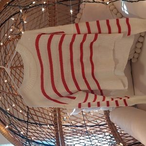 Peppermint print knit sweater